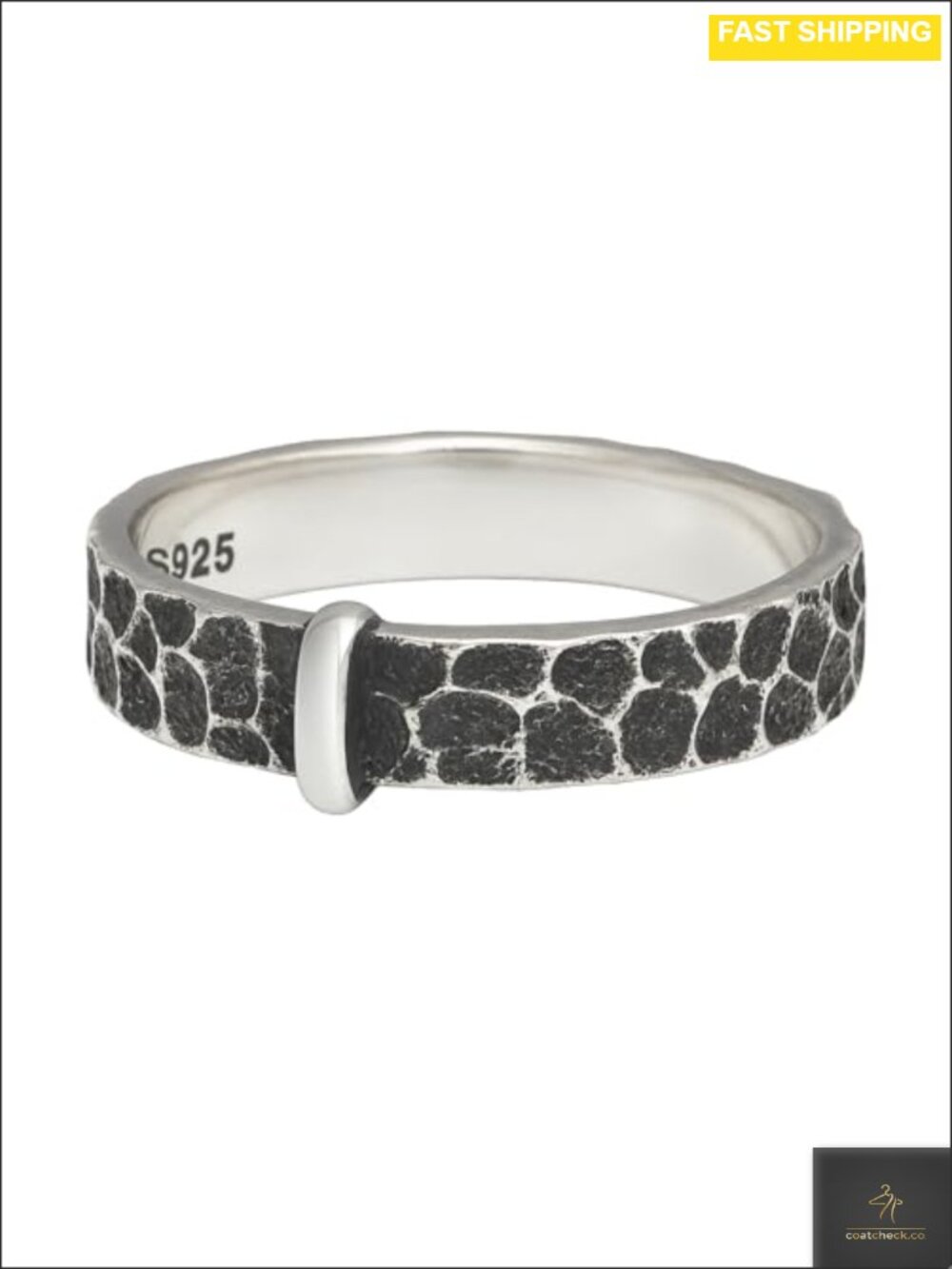 925 Sterling Silver Celtic Knot Ring Hammered Wedding Band